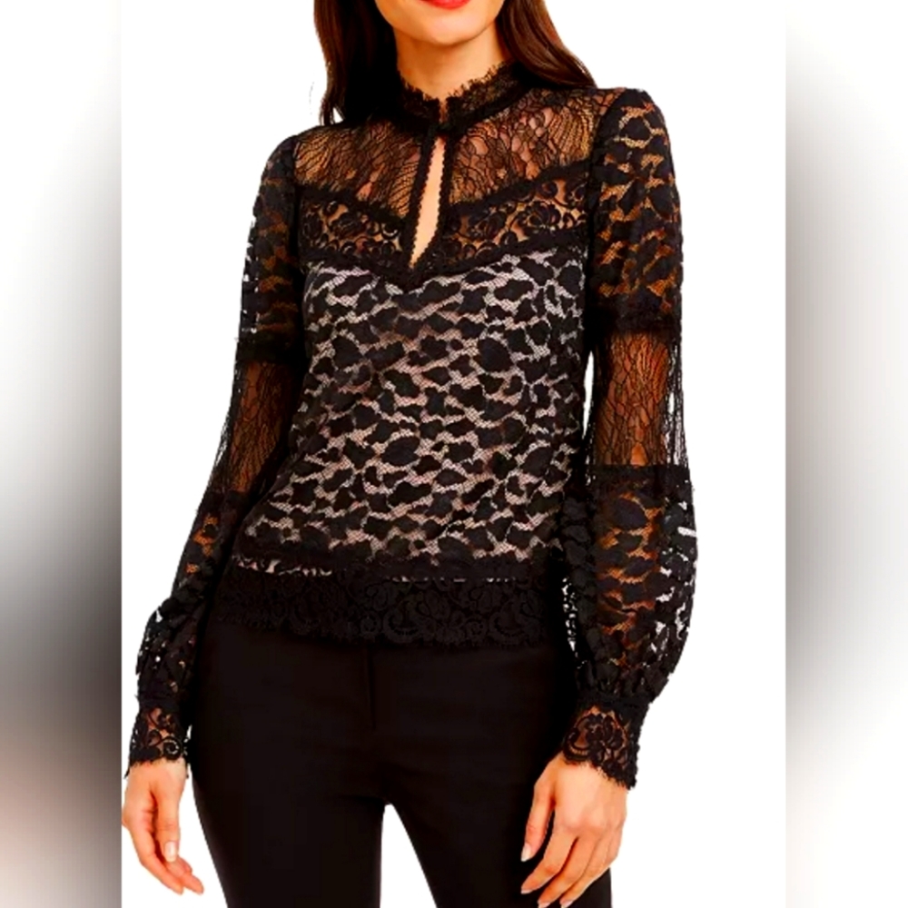 Nanette Lepore Leopard Lace Blouse